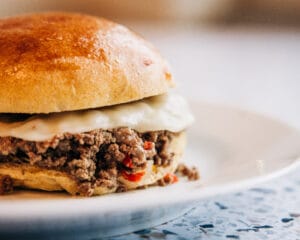 Crockpot Ground Beef Philly Fix- keto friendly and so simple!