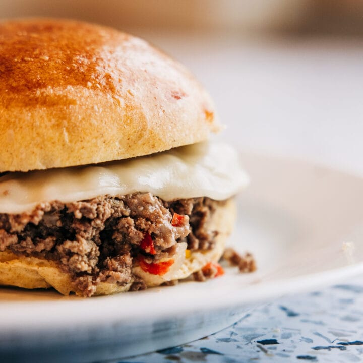 Crockpot Ground Beef Philly Fix-Clean eating, Keto Friendly and only 7 ingredients!