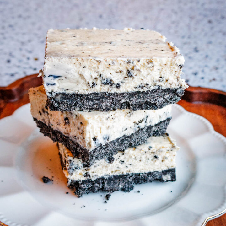 no oreo cookies and cream cheesecake bars