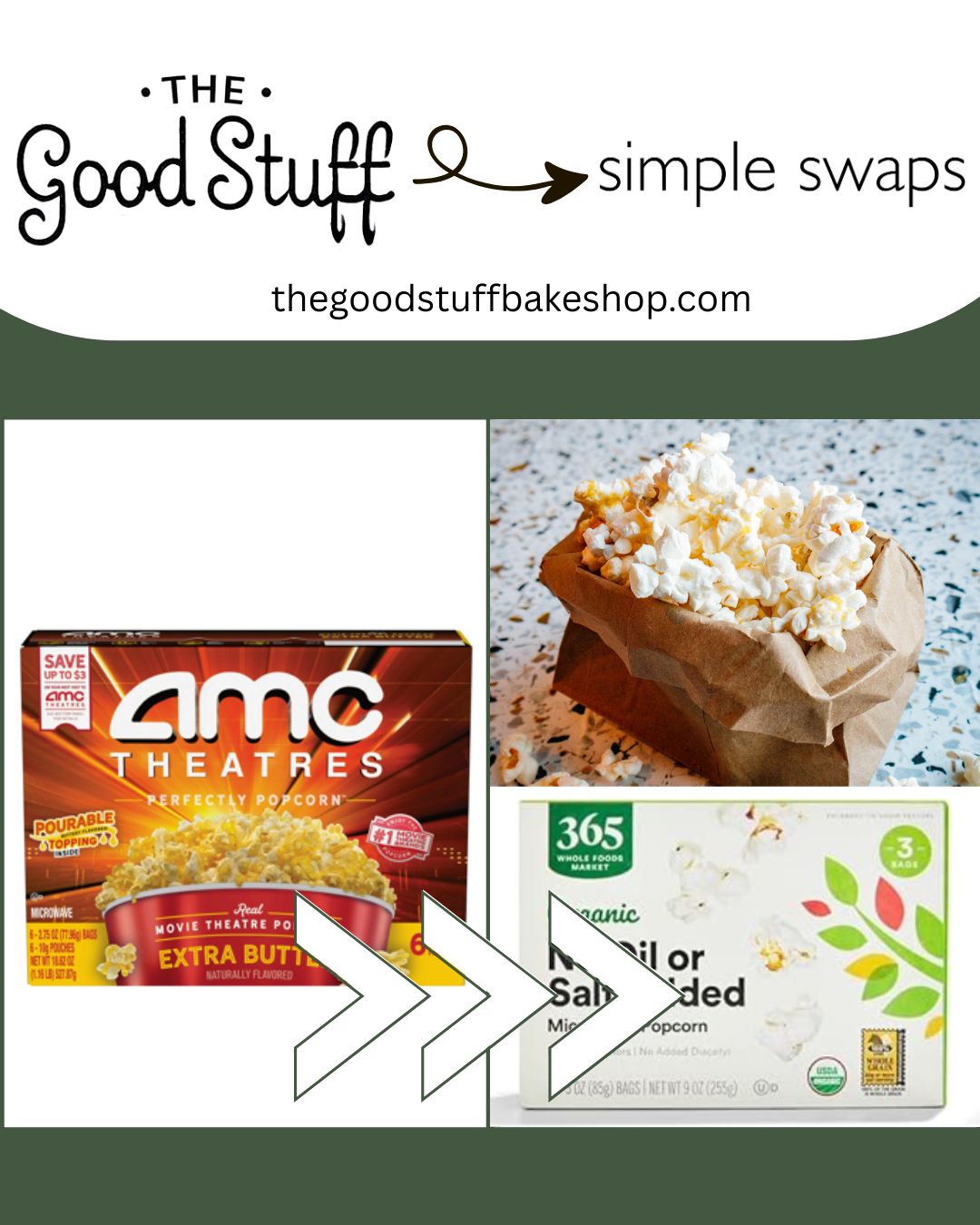 Good Stuff Simple Swap: Conventional Microwave Popcorn → Cleaner Microwave or Homemade Popcorn