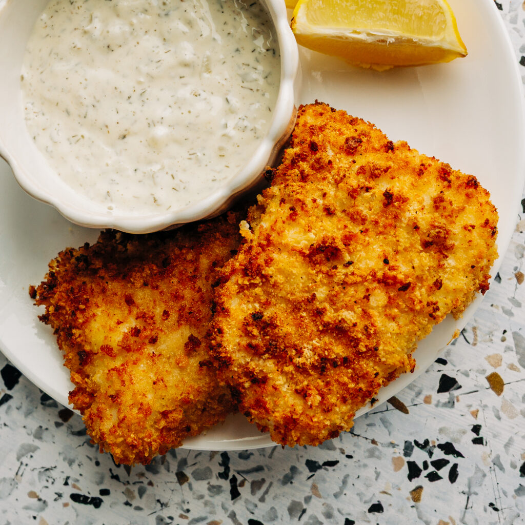 air fryer mayo dipped fish