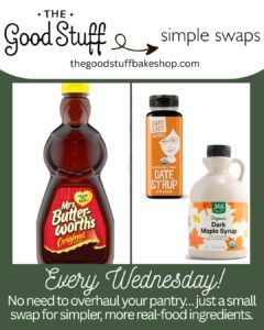 A healthier swap for pancakes syrup including date syrup and maple syrup.