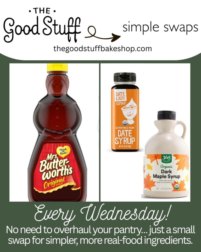 A healthier swap for pancakes syrup including date syrup and maple syrup.